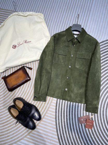  Loro Piana Loro Piana Overshirt Men's Leather Jacket #3279 - Image 5