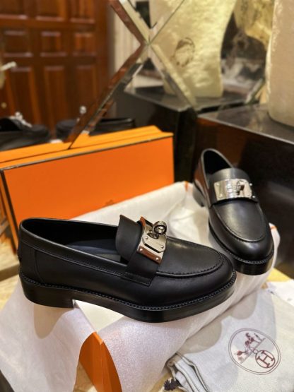  Hermes Women's Kelly Buckle Hot Loafer CalfSkin #3338 - Image 11