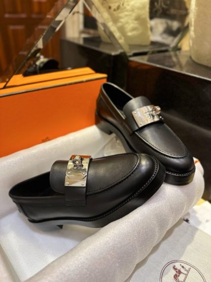  Hermes Women's Kelly Buckle Hot Loafer CalfSkin #3338 - Image 14