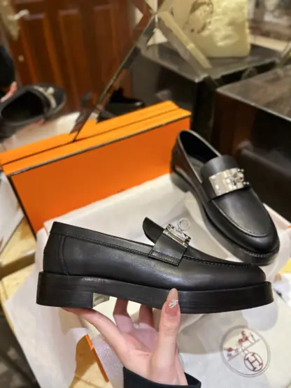  Hermes Women's Kelly Buckle Hot Loafer CalfSkin #3338 - Image 16