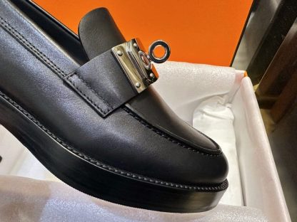  Hermes Women's Kelly Buckle Hot Loafer CalfSkin #3338 - Image 3