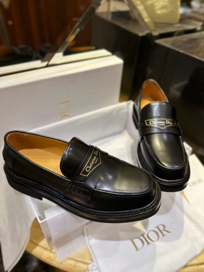 Replica Dior Boy Loafer Black Brushed Calfskin For Women 2024 #3319