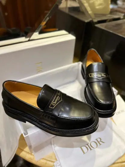 Replica Dior Boy Loafer Black Brushed Calfskin For Women 2024 #3319