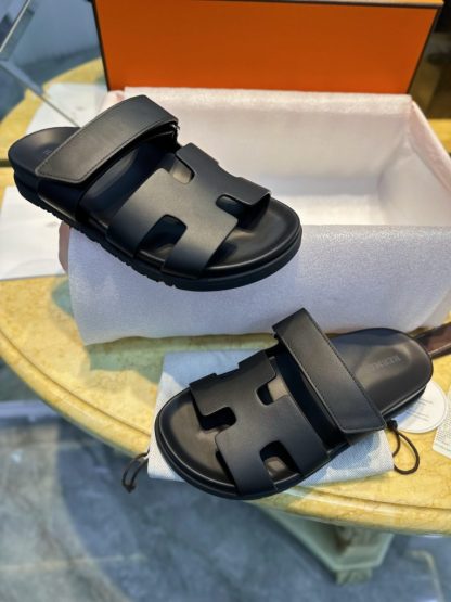 Hermes Women's Chypre Sandal Black CalfSkin #3332 - Image 13