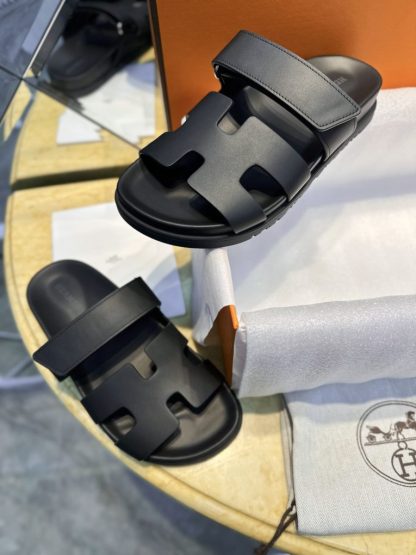 Hermes Women's Chypre Sandal Black CalfSkin #3332 - Image 14