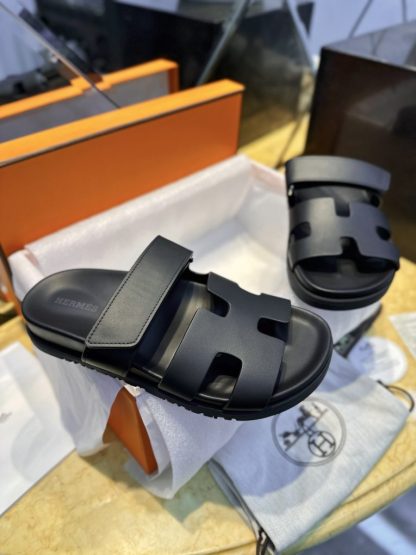 Hermes Women's Chypre Sandal Black CalfSkin #3332 - Image 15