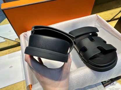 Hermes Women's Chypre Sandal Black CalfSkin #3332 - Image 2