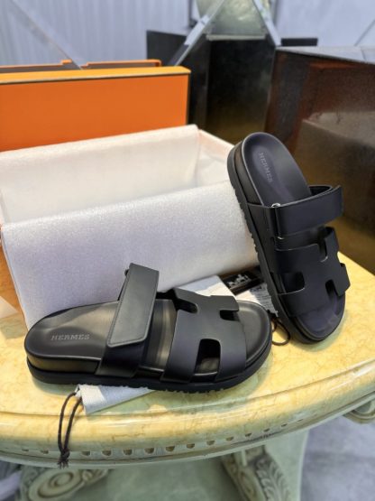 Hermes Women's Chypre Sandal Black CalfSkin #3332 - Image 17