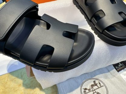 Hermes Women's Chypre Sandal Black CalfSkin #3332 - Image 4