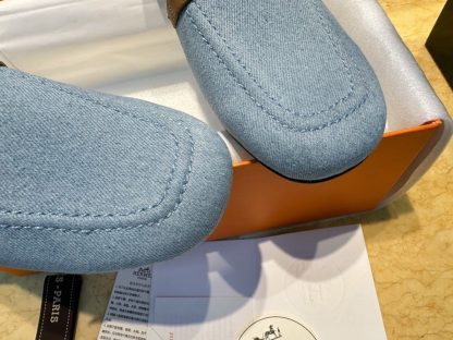  Hermes Women's IENA Mule Denim With Calfskin #3340 - Image 6