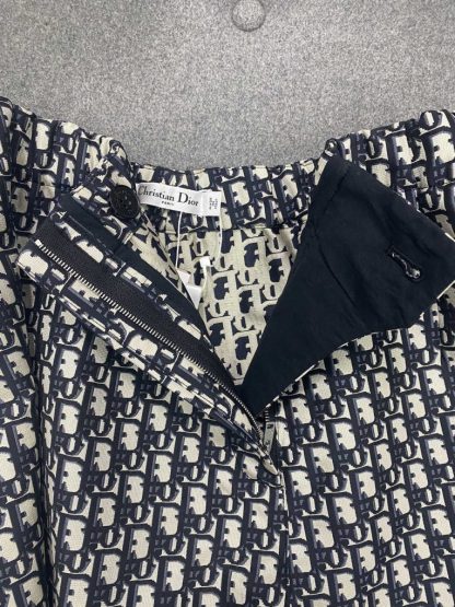  Dior Women Skirt Skort Blue and Ecru Technical Taffeta Jacquard with Dior Oblique Motif #3299 - Image 13