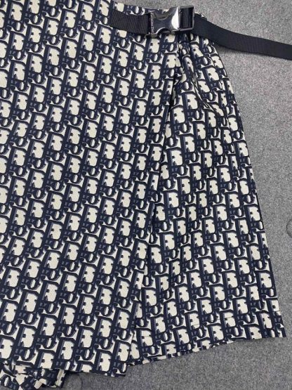 Dior Women Skirt Skort Blue and Ecru Technical Taffeta Jacquard with Dior Oblique Motif #3299 - Image 9