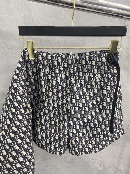  Dior Women Skirt Skort Blue and Ecru Technical Taffeta Jacquard with Dior Oblique Motif #3299 - Image 5
