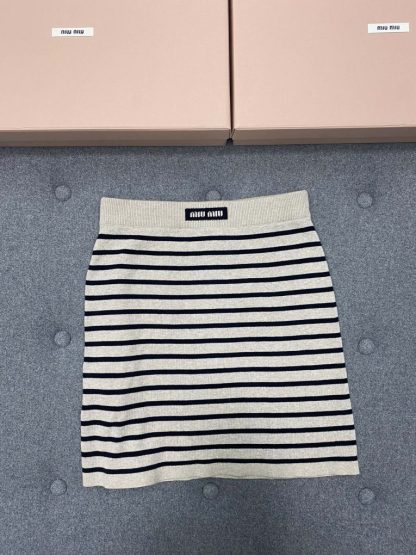  Miu Miu Cotton crew-neck sweater with Skirt set 2024 #3317 - Image 12