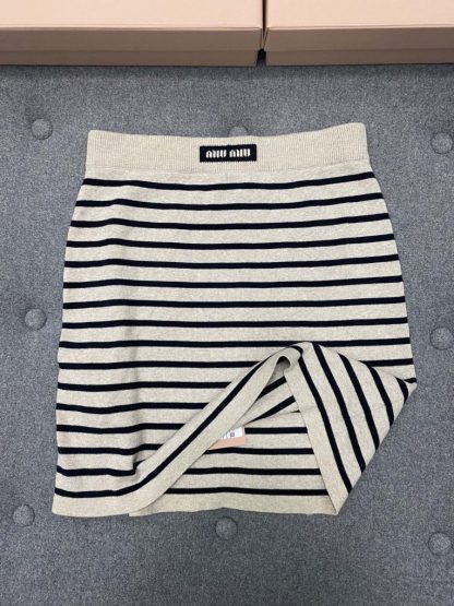  Miu Miu Cotton crew-neck sweater with Skirt set 2024 #3317 - Image 13