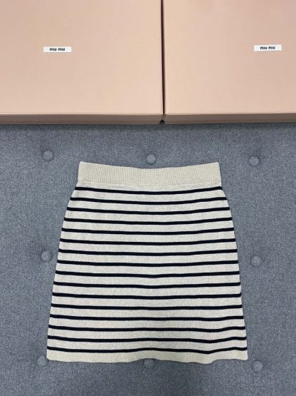  Miu Miu Cotton crew-neck sweater with Skirt set 2024 #3317 - Image 15