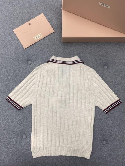  Miu Miu Cotton knit sweater polo shirt Women 2024 #3312 - Image 10