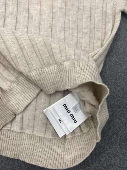  Miu Miu Cotton knit sweater polo shirt Women 2024 #3312 - Image 8