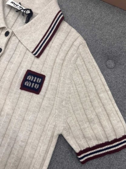  Miu Miu Cotton knit sweater polo shirt Women 2024 #3312 - Image 11