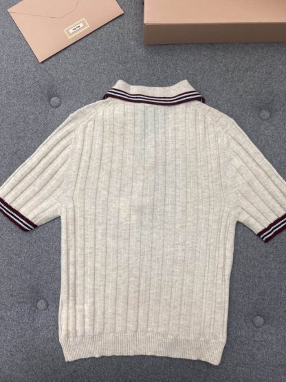  Miu Miu Cotton knit sweater polo shirt Women 2024 #3312 - Image 13