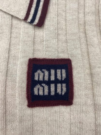  Miu Miu Cotton knit sweater polo shirt Women 2024 #3312 - Image 6