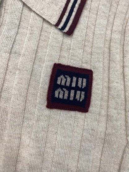  Miu Miu Cotton knit sweater polo shirt Women 2024 #3312 - Image 7