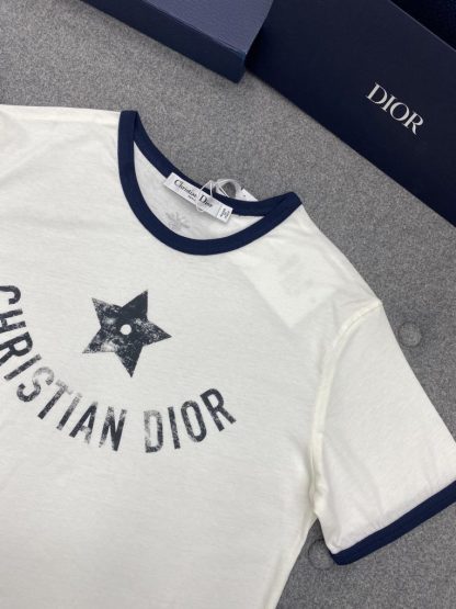  Dior Dioriviera T-Shirt for Women Ecru and Navy Blue Cotton Jersey #3296 - Image 14