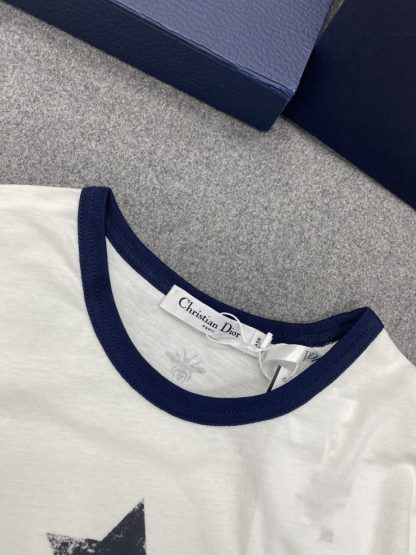  Dior Dioriviera T-Shirt for Women Ecru and Navy Blue Cotton Jersey #3296 - Image 8