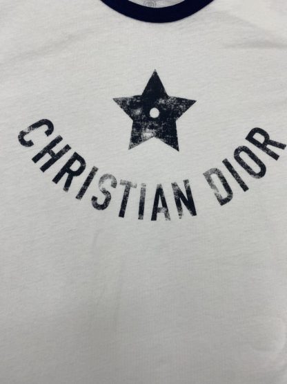  Dior Dioriviera T-Shirt for Women Ecru and Navy Blue Cotton Jersey #3296 - Image 10