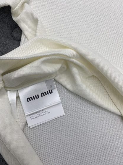  Miu Miu Cotton piqué polo shirt white Women 2024 #3314 - Image 8