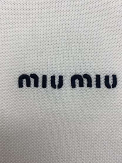 Miu Miu Cotton piqué polo shirt white Women 2024 #3314 - Image 12