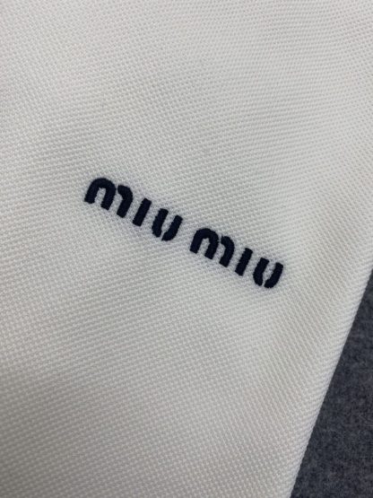  Miu Miu Cotton piqué polo shirt white Women 2024 #3314 - Image 10