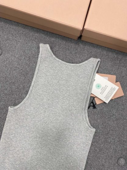  Miu Miu Cotton knit tank top Marble Gray Women 2024 #3315 - Image 8