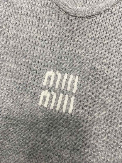  Miu Miu Cotton knit tank top Marble Gray Women 2024 #3315 - Image 4