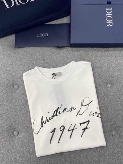  Handwritten Christian Dior Relaxed-Fit T-Shirt White Cotton Jersey Men #3298 - Image 11