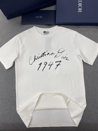  Handwritten Christian Dior Relaxed-Fit T-Shirt White Cotton Jersey Men #3298 - Image 7