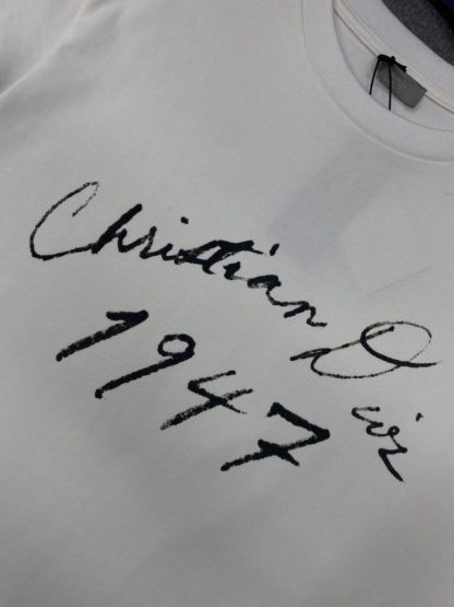  Handwritten Christian Dior Relaxed-Fit T-Shirt White Cotton Jersey Men #3298 - Image 19