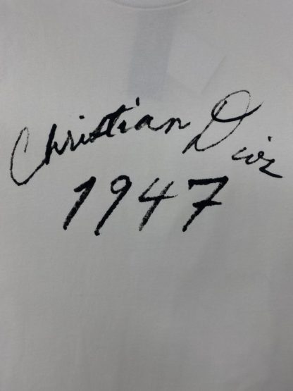  Handwritten Christian Dior Relaxed-Fit T-Shirt White Cotton Jersey Men #3298 - Image 15