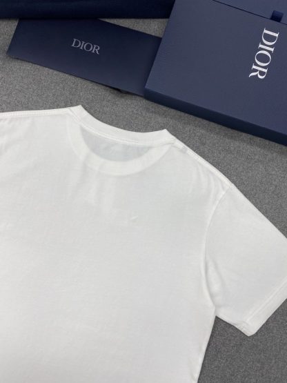  Dior Italic Coral Relaxed-Fit T-Shirt White Slub Cotton Jersey Men #3297 - Image 11