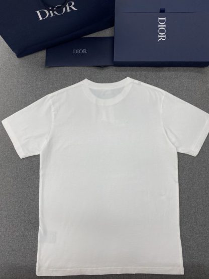 Dior Italic Coral Relaxed-Fit T-Shirt White Slub Cotton Jersey Men #3297 - Image 12
