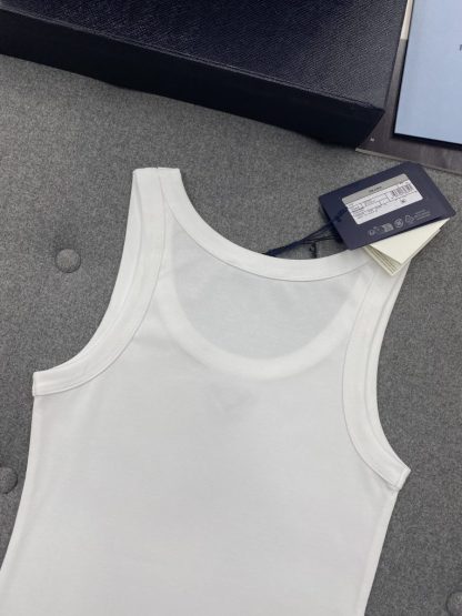  Prada Ribbed knit jersey tank top Women 2024 #3306 - Image 17