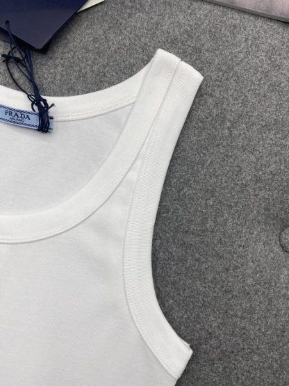  Prada Ribbed knit jersey tank top Women 2024 #3306 - Image 10