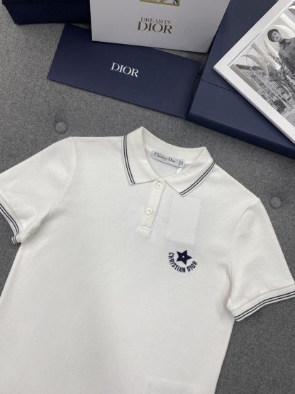  Dior Dioriviera Polo Shirt Women's White Cotton-Blend Jersey #3295 - Image 15