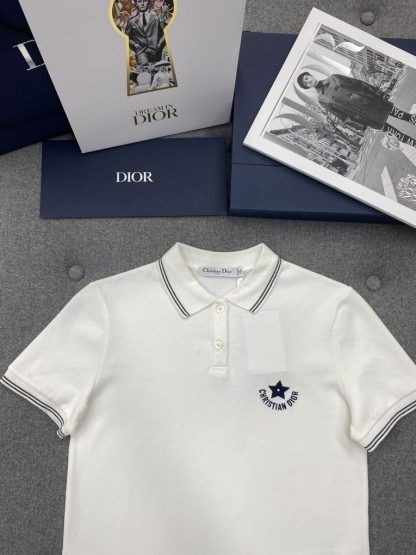  Dior Dioriviera Polo Shirt Women's White Cotton-Blend Jersey #3295 - Image 16