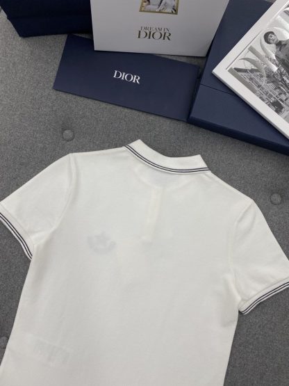  Dior Dioriviera Polo Shirt Women's White Cotton-Blend Jersey #3295 - Image 17