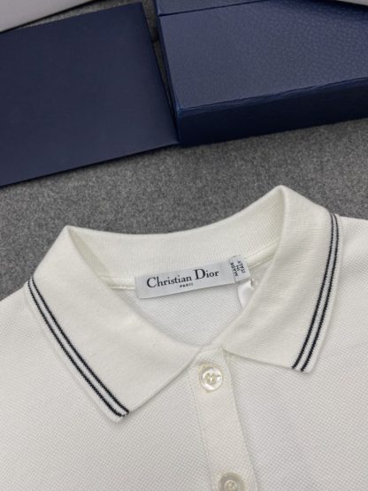  Dior Dioriviera Polo Shirt Women's White Cotton-Blend Jersey #3295 - Image 9