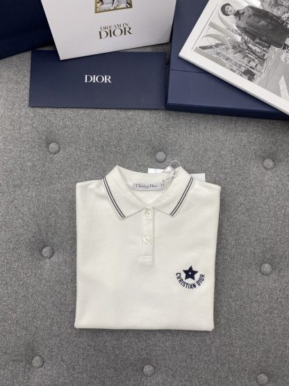  Dior Dioriviera Polo Shirt Women's White Cotton-Blend Jersey #3295 - Image 21