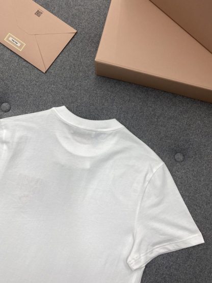  Miu Miu Cotton jersey T-shirt Women white 2024 #3309 - Image 12