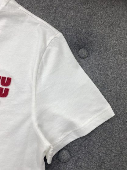  Miu Miu Cotton jersey T-shirt Women white 2024 #3309 - Image 8