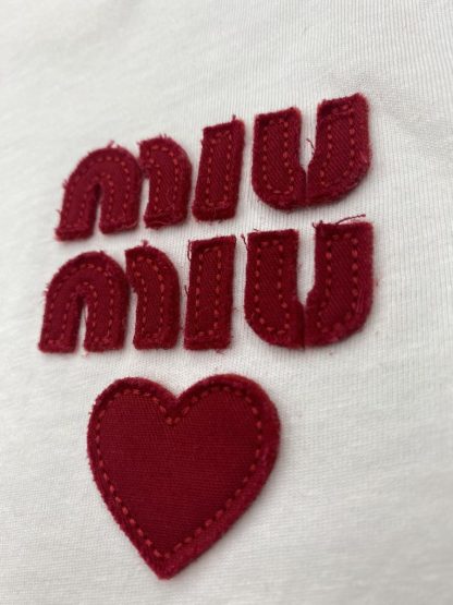  Miu Miu Cotton jersey T-shirt Women white 2024 #3309 - Image 2